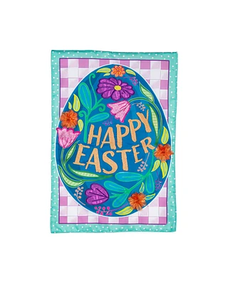 Evergreen Happy Easter Egg Applique Garden Flag