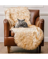 Chanasya Premium Super Soft Faux LongFur Suede Fake Sheepskin for Sofa Couch Stool Vanity Chair Cover Luxurious Fluffy Rug Dusty Pink Solid Shaggy Are