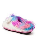 Dearfoams Girls Peyton Novelty Unicorn Fuzzy Slipper