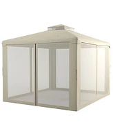 Streamdale Furniture 9.6' x 11.6' Patio Gazebo: Garden Canopy Shelter with Netting