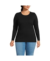 Lands' End Plus Long Sleeve Micro Rib T-Shirt