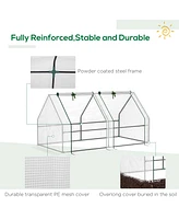 Streamdale Furniture 6' Portable Mini Greenhouse with Zipper Doors and Uv Cover