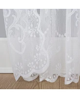 No. 918 Ariella Floral Lace Sheer Rod Pocket Curtain Panel