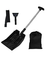 Costway 3-in-1 Snow Shovel w/Ice Scraper &Snow Brush Portable Shovel Kit