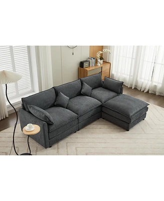 Simplie Fun Modern Sectional Sofa with Ottoman