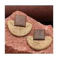 Sohi Women's Straw Drop Earrings