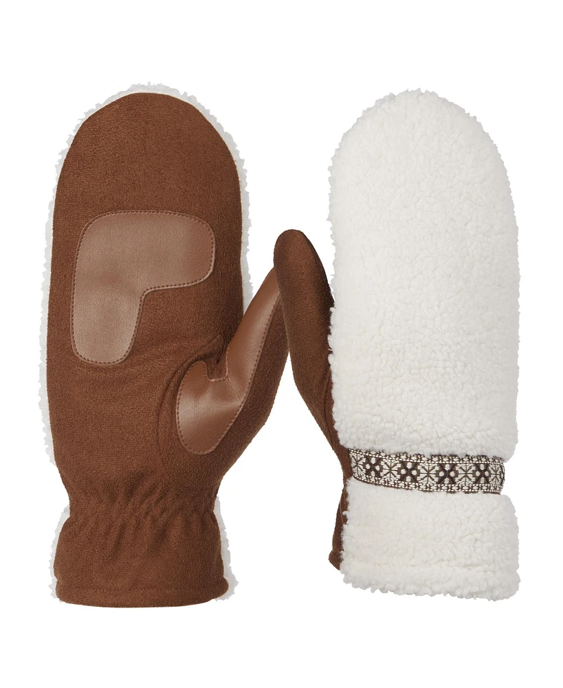 Isotoner Women's Woodlands Faux Shearling Mittens