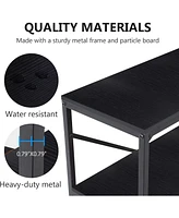 Tribesigns 70.9 Inch Extra Long Console Table, Modern Sofa Table Behind Couch Table with Storage Shelves, 3-Tier Industrial Hallway Entryway Table for