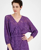 Boss Orange Women's Desdemona V-Neck 3/4-Sleeve Lace Dress