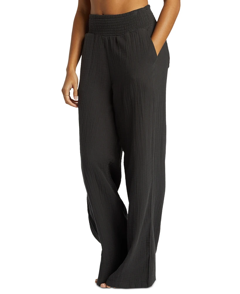 Billabong Juniors' New Waves Cotton Gauze Wide-Leg Pants