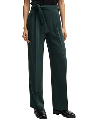 Boss by Hugo Women's Crease-Resistant Relaxed-Fit Trousers