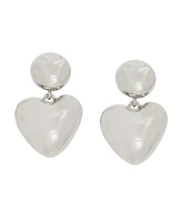 Robert Lee Morris Soho Silver Puffy Heart Drop Earrings