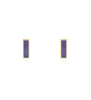 The Lovery Amethyst Bar Stud Earrings 14K Gold