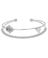 Macy's Cubic Zirconia Hamsa and Heart Bangle