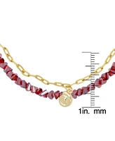 Macy's Simulated Garnet 2 Layer Bracelet