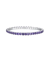 Macy's Simulated Amethyst February Birthstone Tennis Stretch Bracelet