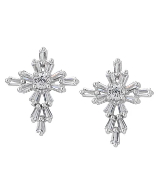 Macy's Cubic Zirconia Cross Stud Earrings