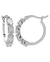 Macy's Cubic Zirconia Oval Hoop Earrings