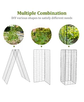 Skonyon 2 Pieces Foldable A-Frame Trellis Plant Supports with Twist Ties-Green