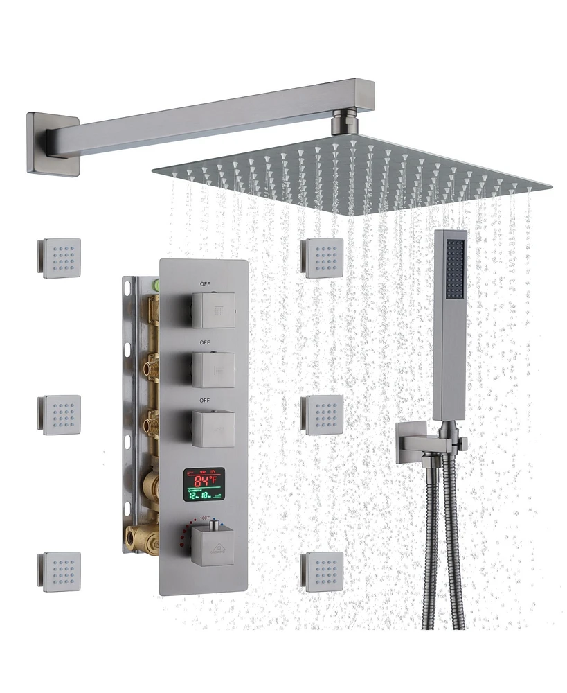 Casainc Digital Display Single Handle 1-Spray Shower System 1.8 Gpm