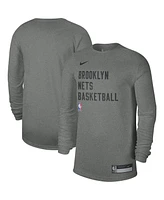 Nike Men's and Women's Heather Gray Brooklyn Nets 2023/24 Legend On-Court Practice Long Sleeve T-Shirt