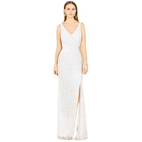 Lara Women's Beaded Bridal Gown with Lace Up Back