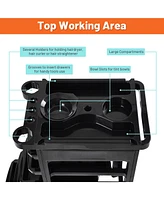Yescom Salon Trolley Storage Drawer Cart Tray w/ Mixing Bowl Beauty Hair Dryer Holder Tool