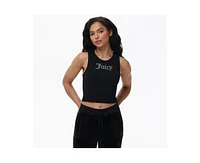 Juicy Couture Women's Small Bling High Neck Crop Tank