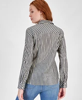 Tommy Hilfiger Women's Shimmering Striped Button-Down Top