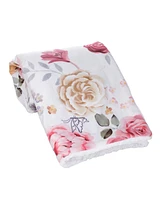 Lambs & Ivy Secret Garden Ultra-Soft Fleece/Minky Floral Baby Blanket