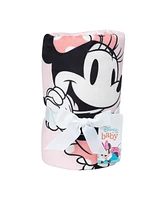 Lambs & Ivy Disney Baby Minnie Mouse Picture Perfect Pink Faux Shearling Baby Blanket