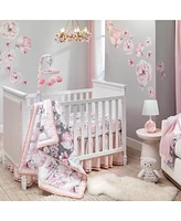 Lambs & Ivy Signature Botanical Baby Pink Floral Musical Baby Crib Mobile