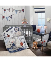 Lambs & Ivy Hall of Fame Animals/Sports 100% Cotton Fitted Baby Crib Sheet