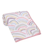 Lambs & Ivy Signature Rainbow Minky/Faux Shearling Soft Fleece Baby Blanket