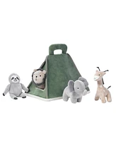 Lambs & Ivy Interactive Plush Safari/Jungle Green Tent with Stuffed Animal Toys