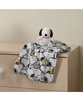 Lambs & Ivy Snoopy Muslin Swaddle Blanket & Mini Plush Newborn Baby Gift Set