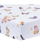 Lambs & Ivy Butterfly Dreams Pink/Gold 3-Piece Nursery Baby Crib Bedding Set