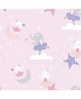 Bedtime Originals Tiny Dancer Elephant/Bunny Ballet Baby Fitted Crib Sheet - Pink