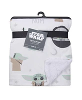 Lambs & Ivy Star Wars The Child/Baby Yoda/Grogu White Minky/Fleece Baby Blanket