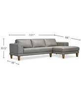Niebee 2-Pc. Leather Sectional, Created for Macy's