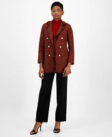 Anne Klein Womens Faux Double Breasted Blazer Ribbed Turtleneck Pants