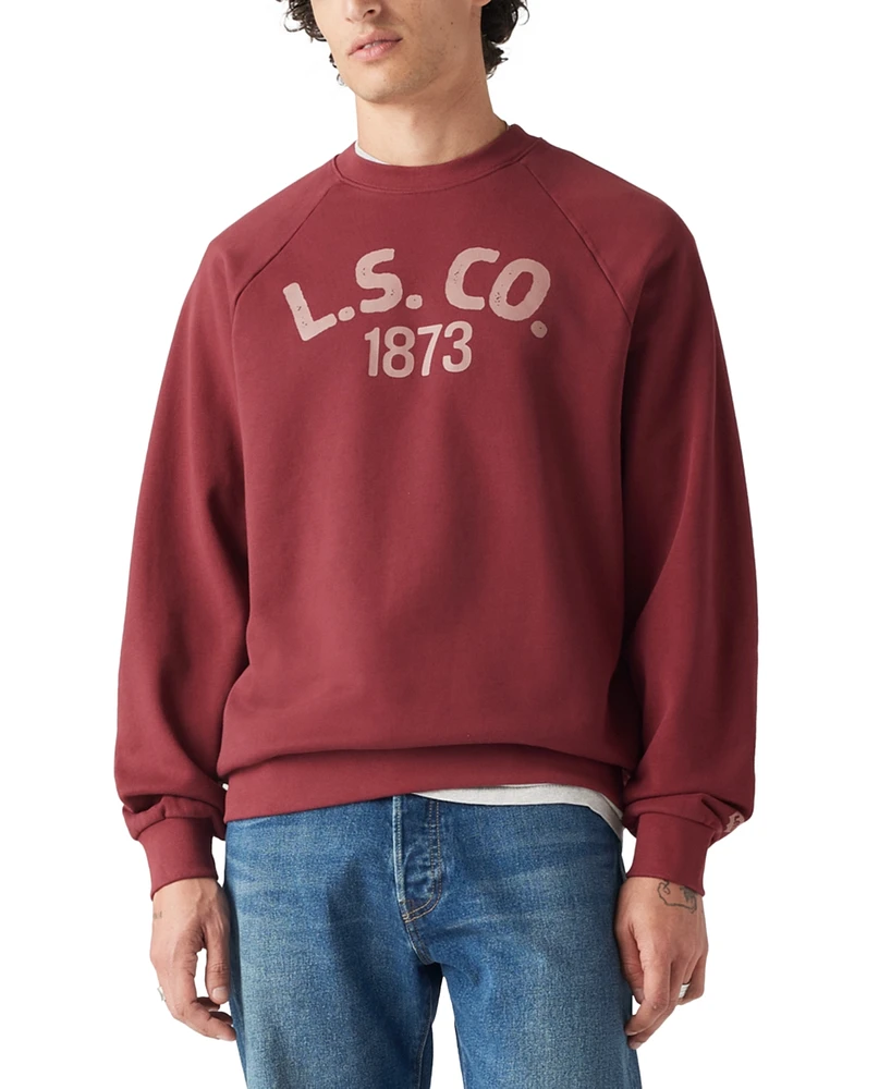 Levi's Men's Relaxed Fit Long Raglan Sleeve Logo Graphic Sweatshirt