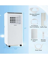 Costway 6500 Btu(10000 Btu Ashrae) Portable Air Conditioner 3 -in-1 Air Cooler Dehumidifier Fan 24H Timer