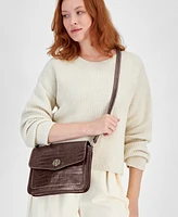 Giani Bernini Croc Flap Small Crossbody, Created for Macy's