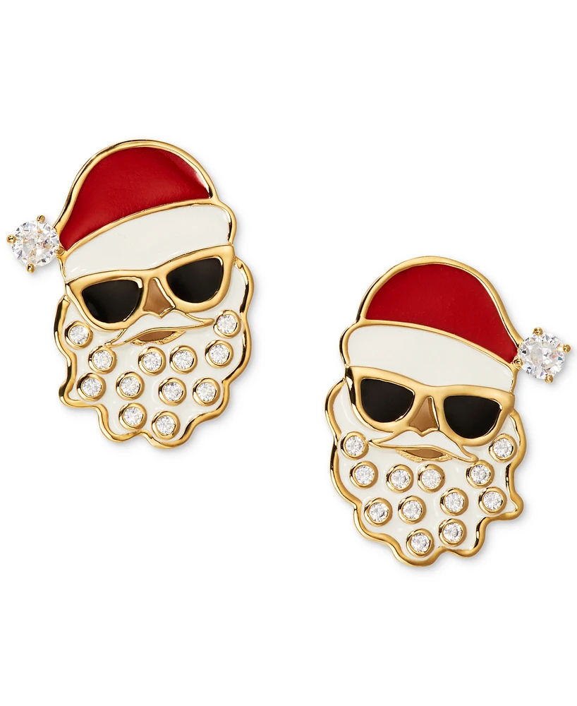 Ajoa By Nadri Gold-Tone Cool Santa Stud Earrings