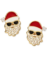 Ajoa By Nadri Gold-Tone Cool Santa Stud Earrings