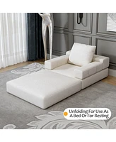 Streamdale Furniture Convertible Single Sofa Bed for Living Spaces, White