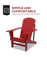 Streamdale Furniture Adirondack Lounge Chair with Cup Holder, Red