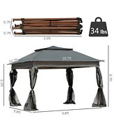 Streamdale Furniture 11' Pop Up Canopy with Removable Netting and Carry Bag