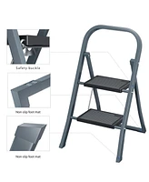 Streamdale Furniture 2-Step Folding Ladder with Non-Slip Pedal